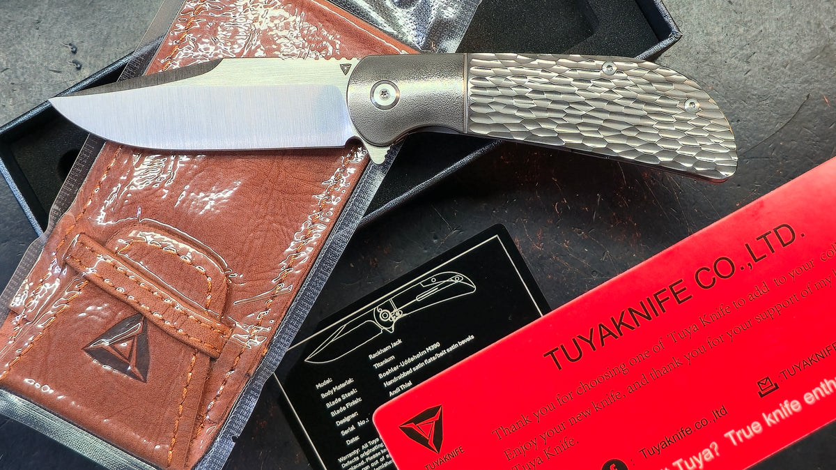 TuyaKnife Rackham Jack Jigged Titanium Handle M390 Blade