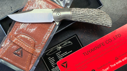 TuyaKnife Rackham Jack Jigged Titanium Handle M390 Blade