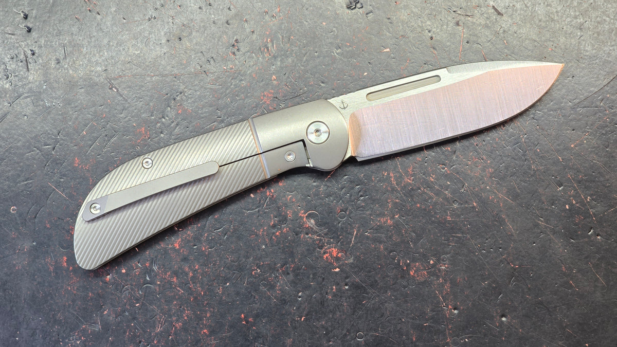 TuyaKnife Calico Jack Titanium Handle M390 Blade