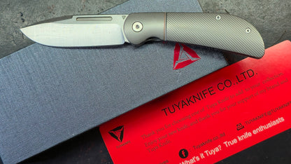 TuyaKnife Calico Jack Titanium Handle M390 Blade