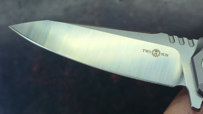 Twosun TS292 Titanium Handle 14C28N Blade