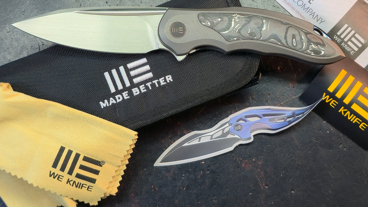WE Knife Makani Titanium Aluminum Foil/Carbon Fiber Handle CPM 20CV Blade