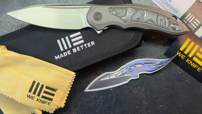 WE Knife Makani Titanium Aluminum Foil/Carbon Fiber Handle CPM 20CV Blade