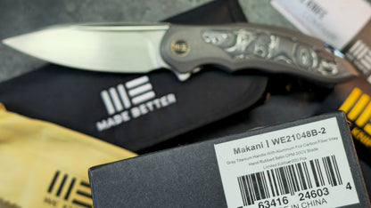 WE Knife Makani Titanium Aluminum Foil/Carbon Fiber Handle CPM 20CV Blade