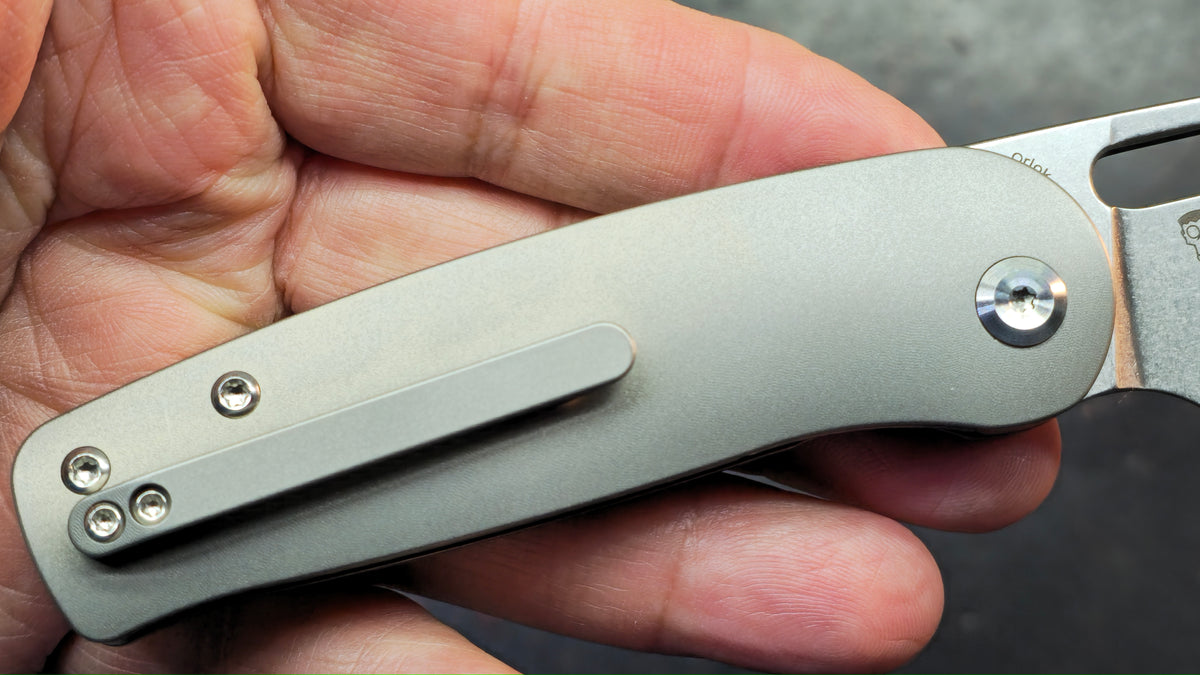 KANSEPT Orlok Stonewashed Titanium Handle CPM S35VN Blade
