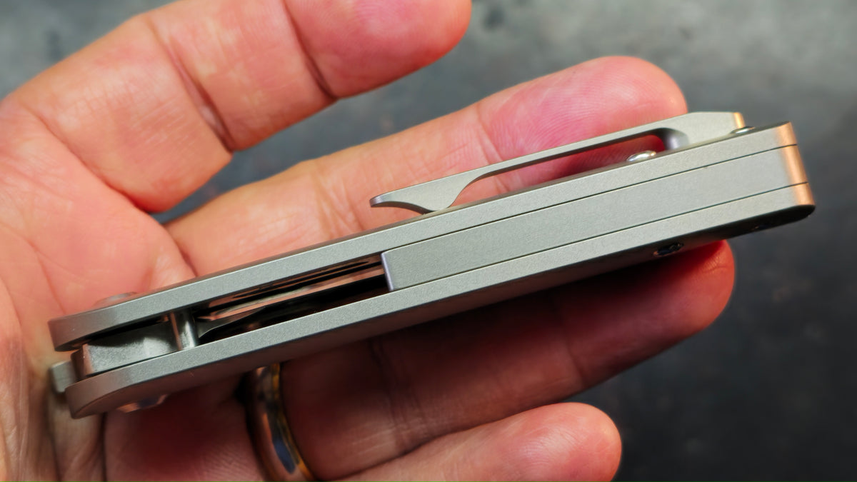 KANSEPT Orlok Stonewashed Titanium Handle CPM S35VN Blade