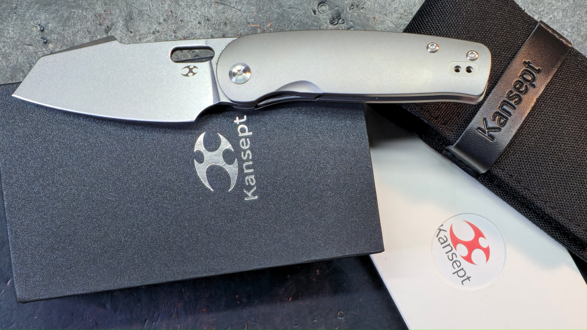 KANSEPT Orlok Stonewashed Titanium Handle CPM S35VN Blade