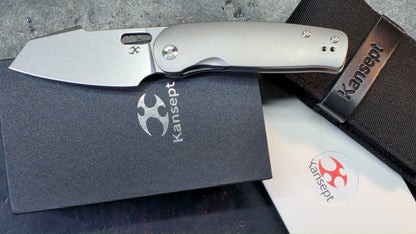 KANSEPT Orlok Stonewashed Titanium Handle CPM S35VN Blade