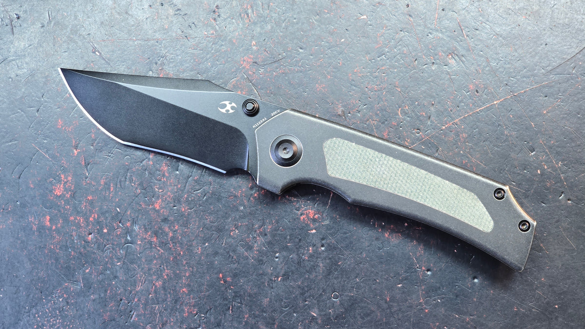 KANSEPT Fermi Titanium Green Micarta Handle CPM 20CV Blade