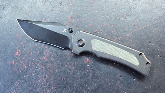 KANSEPT Fermi Titanium Green Micarta Handle CPM 20CV Blade