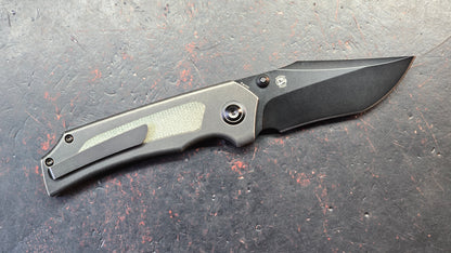 KANSEPT Fermi Titanium Green Micarta Handle CPM 20CV Blade