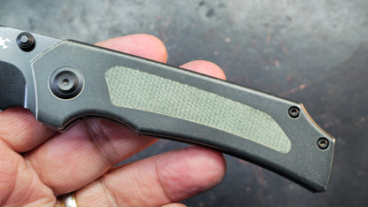 KANSEPT Fermi Titanium Green Micarta Handle CPM 20CV Blade