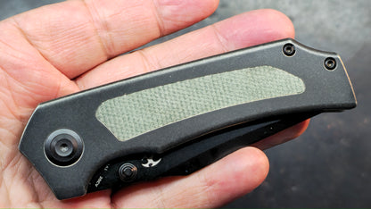 KANSEPT Fermi Titanium Green Micarta Handle CPM 20CV Blade