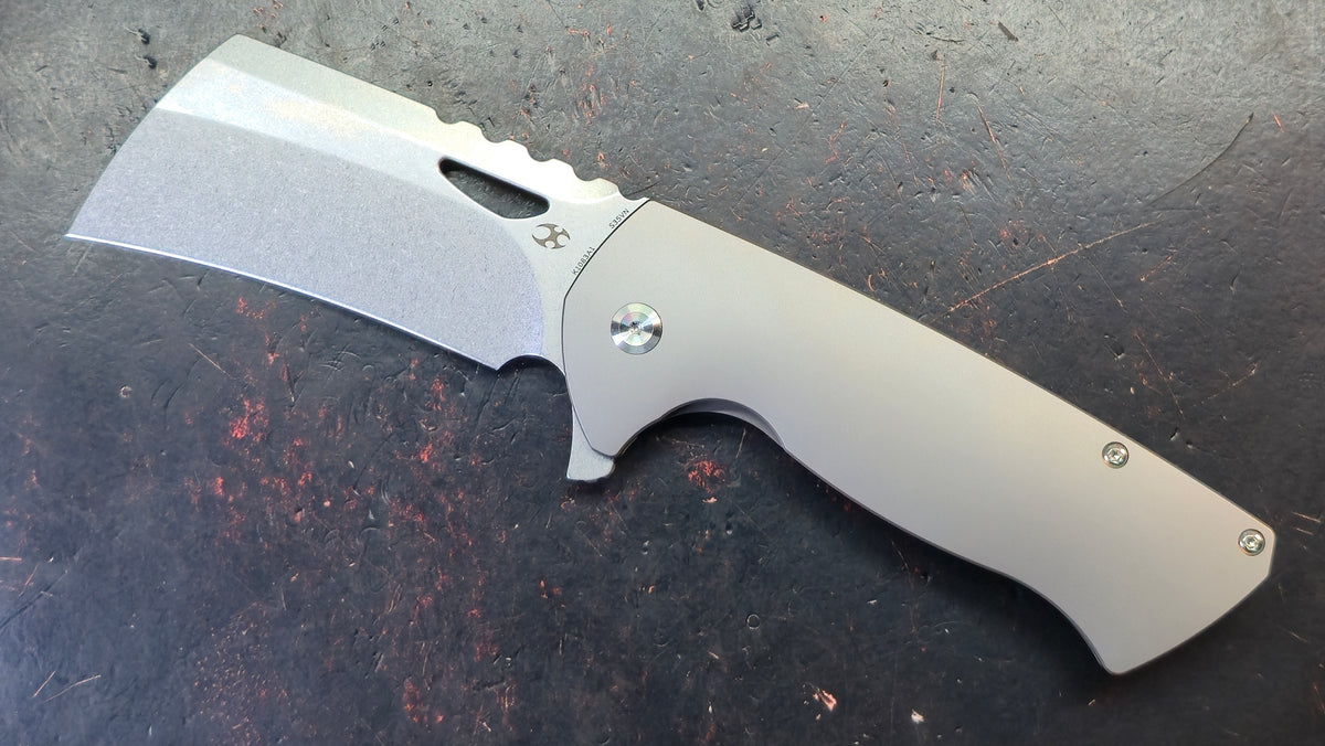 KANSEPT Leviathan Bead Blasted Titanium Handle CPM S35VN Blade