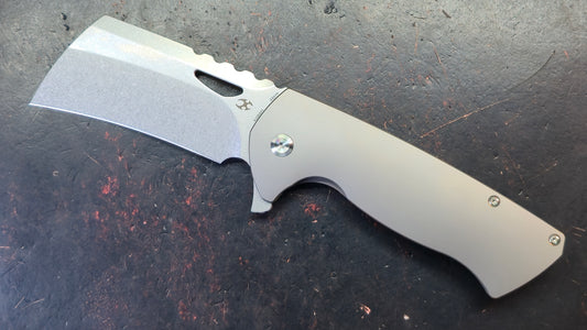 KANSEPT Leviathan Bead Blasted Titanium Handle CPM S35VN Blade