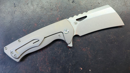 KANSEPT Leviathan Bead Blasted Titanium Handle CPM S35VN Blade