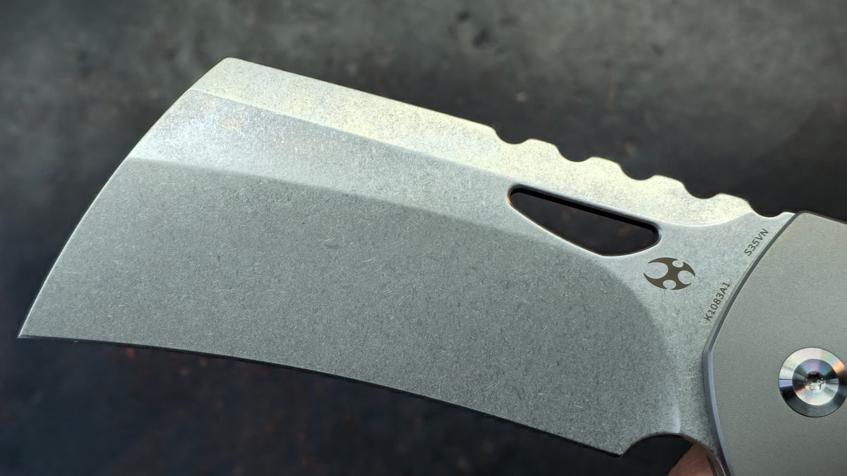 KANSEPT Leviathan Bead Blasted Titanium Handle CPM S35VN Blade