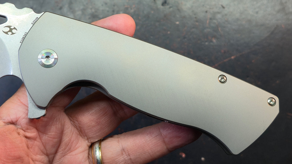 KANSEPT Leviathan Bead Blasted Titanium Handle CPM S35VN Blade