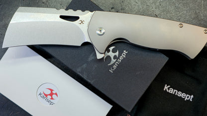 KANSEPT Leviathan Bead Blasted Titanium Handle CPM S35VN Blade
