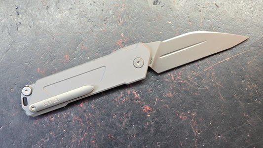 Ketuo Daedalus Button Liner Lock Gray G10 Handle 14C28N Blade