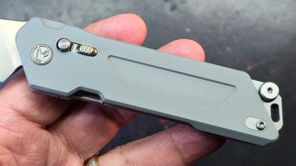 Ketuo Daedalus Button Liner Lock Gray G10 Handle 14C28N Blade