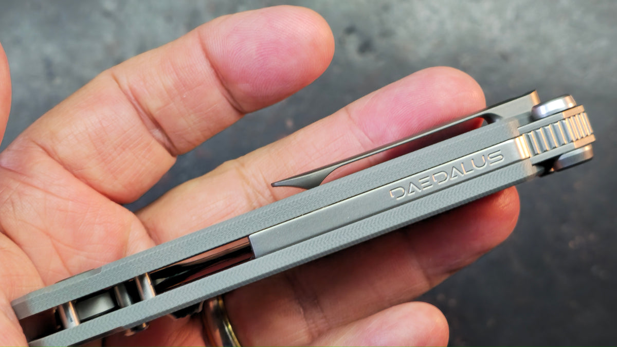 Ketuo Daedalus Button Liner Lock Gray G10 Handle 14C28N Blade