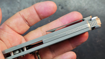 Ketuo Daedalus Button Liner Lock Gray G10 Handle 14C28N Blade