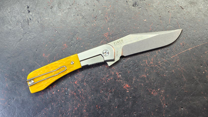 Finch Gooseneck Goldenrod Jigged Bone Handle 14c28n Blade