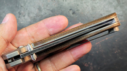 TwoSun TS175 Button Lock Titanium/Micarta Handle D2 Blade
