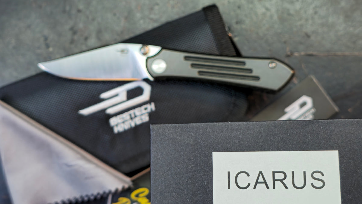 Bestech Icarus Black/Bronze SW Titanium Handle M390 Blade