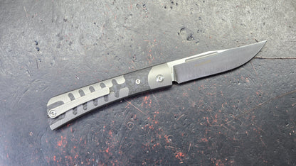 TWOSUN TS123 Slip Joint Titanium Carbon Fiber Inlay Handle M390 Blade