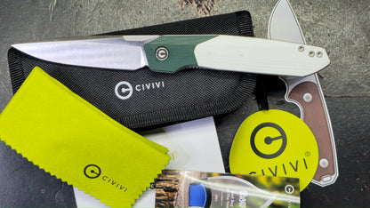 Civivi Brr15 Light Teal Green/White G-10 Handle Nitro-V Blade