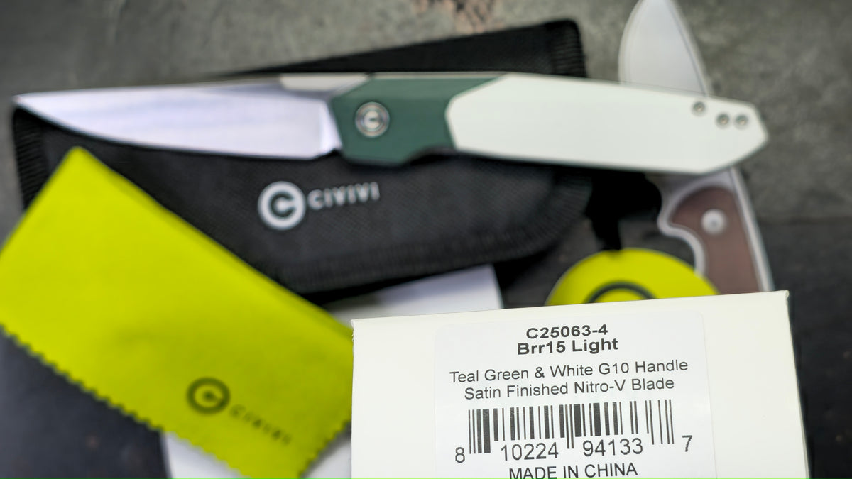 Civivi Brr15 Light Teal Green/White G-10 Handle Nitro-V Blade