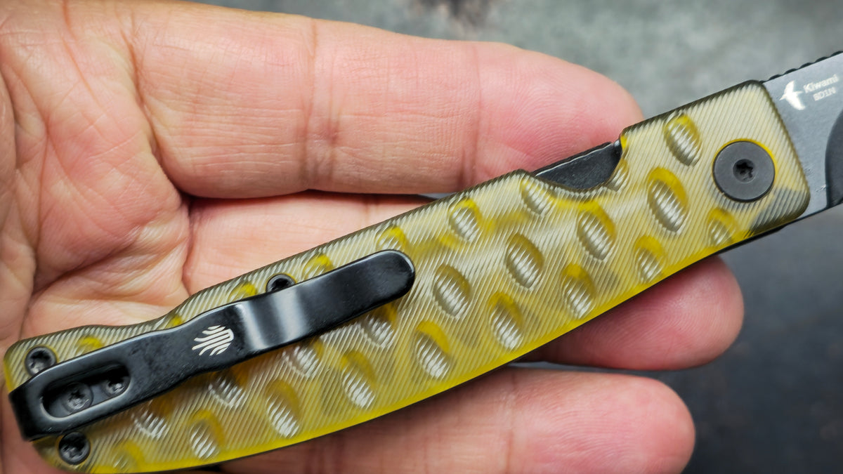 Kizer Kiwami Top Liner Lock Yellow PEI Handle BD1N Blade