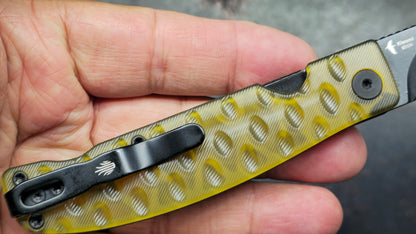 Kizer Kiwami Top Liner Lock Yellow PEI Handle BD1N Blade