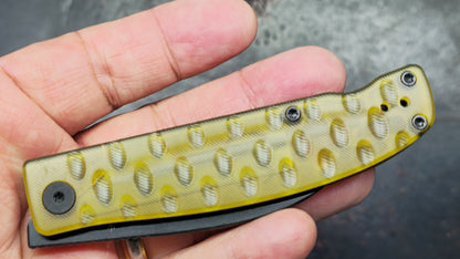 Kizer Kiwami Top Liner Lock Yellow PEI Handle BD1N Blade