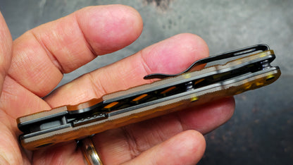 Kizer Kiwami Top Liner Lock Yellow PEI Handle BD1N Blade