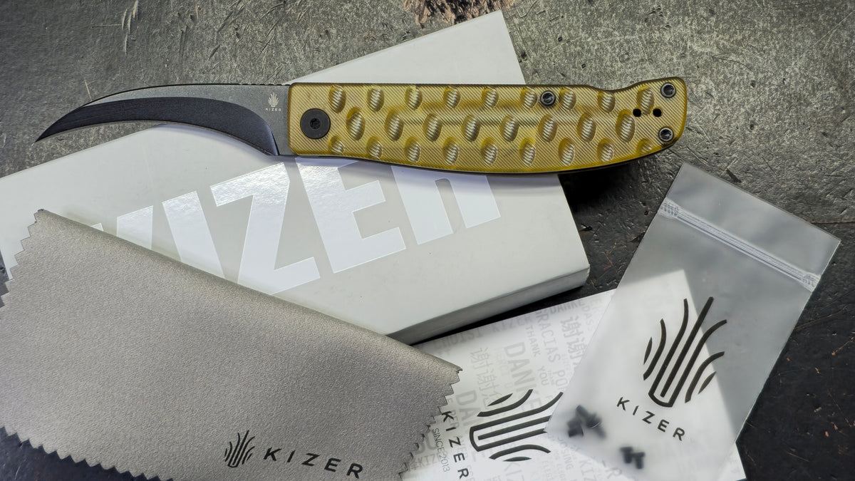 Kizer Kiwami Top Liner Lock Yellow PEI Handle BD1N Blade