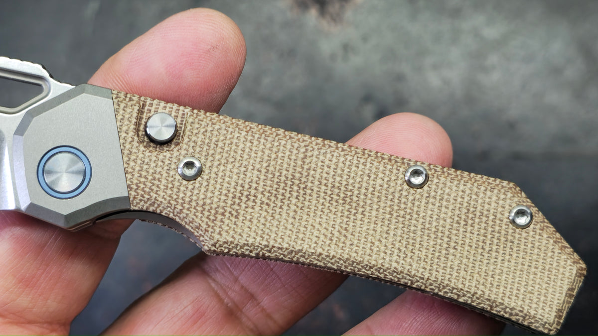 Bestech Nyrrdreki Button Bolster Lock Micarta/Titanium Handle M390 Blade