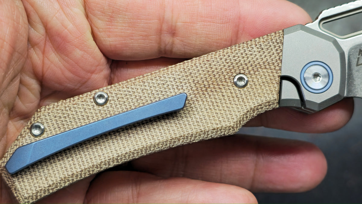 Bestech Nyrrdreki Button Bolster Lock Micarta/Titanium Handle M390 Blade