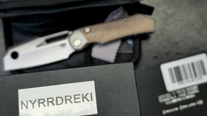 Bestech Nyrrdreki Button Bolster Lock Micarta/Titanium Handle M390 Blade