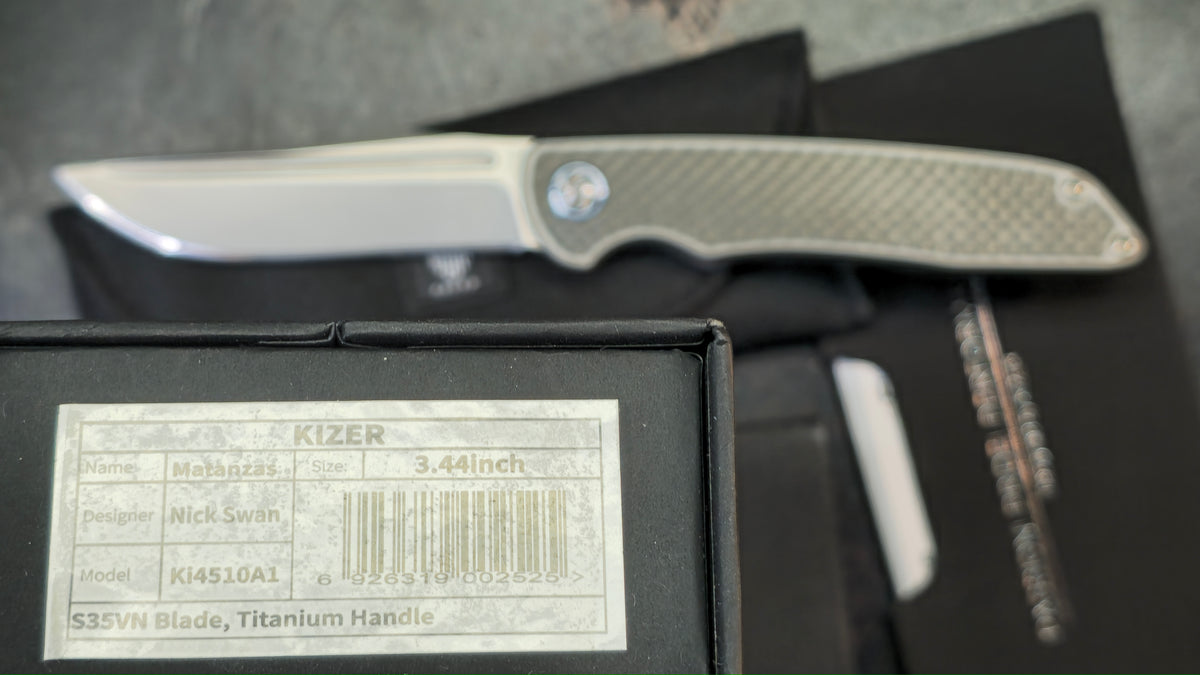 Kizer Matanzas Titanium Carbon Fiber Handle S35VN Blade