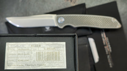 Kizer Matanzas Titanium Carbon Fiber Handle S35VN Blade