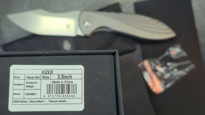 Kizer Pelican Mini Titanium Handle S35VN Blade