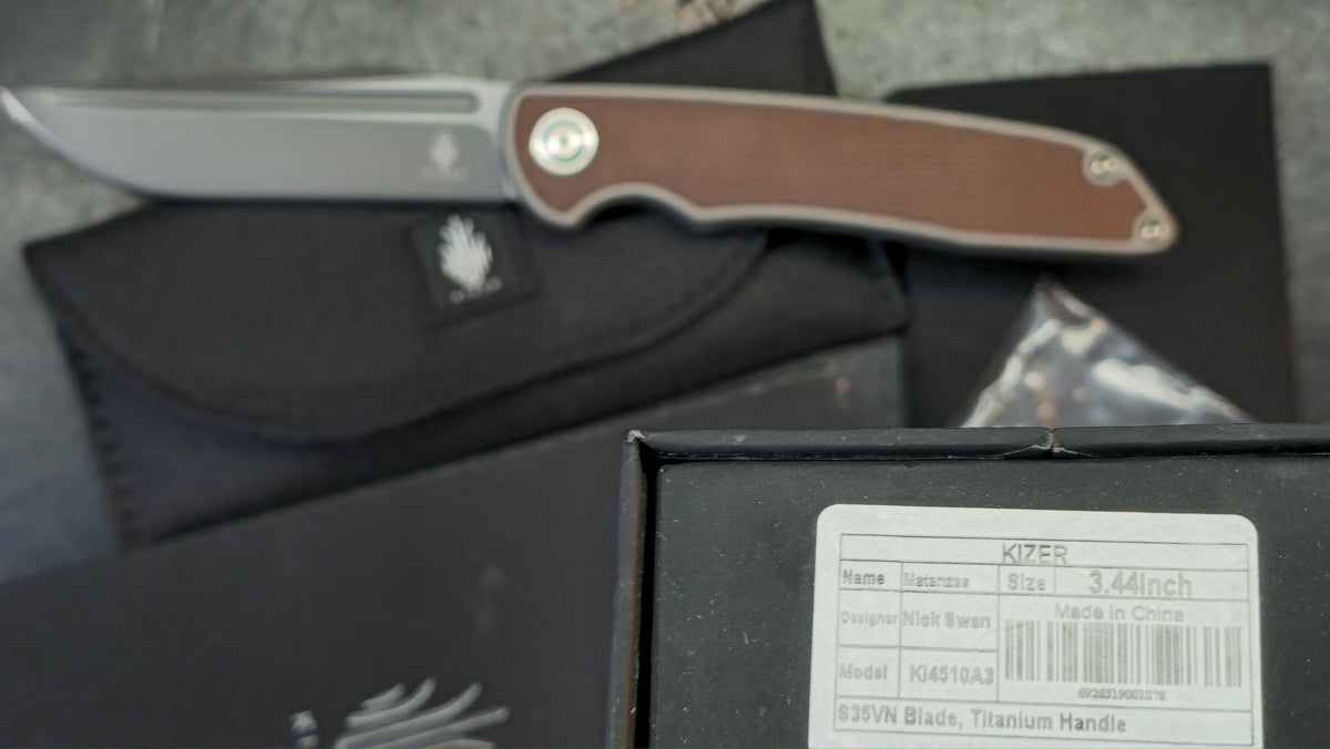 Kizer Matanzas Titanium Micarta Handle S35VN Blade