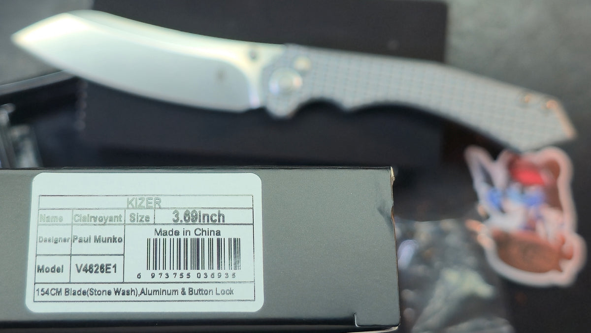 Kizer Clairvoyant Frag Aluminum Handle 154CM Blade
