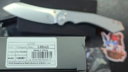 Kizer Clairvoyant Frag Aluminum Handle 154CM Blade