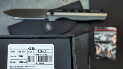 Kizer Latt Vind Titanium Handle S35VN Blade
