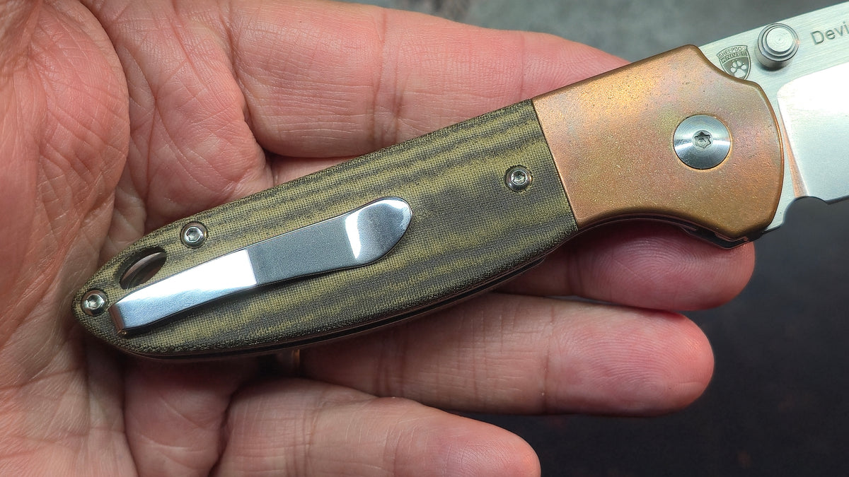 Kizer Deviant Micarta Copper Handle M390 Blade