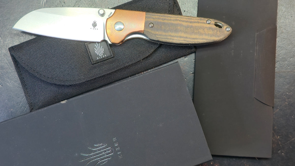 Kizer Deviant Micarta Copper Handle M390 Blade